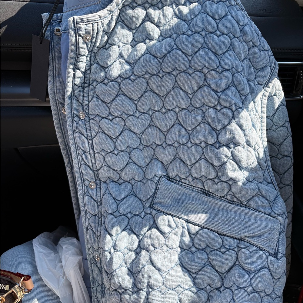 Blank NYC Light Blue Denim Quilted Jacket - Picture 4 of 5